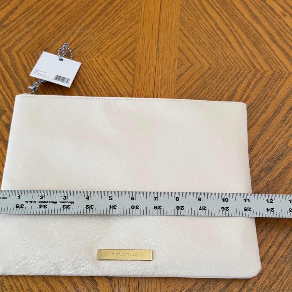 Tartan + Twine Cream Clutch with Gold Detail - Picture 7 of 7